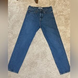 Levi's Blue Denim Jeans with Brown Leather Patch